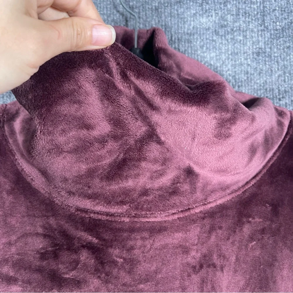 Athleta Women’s Large Double Cozy Karma Funnel Neck Plush Sweater Burgundy Mauve